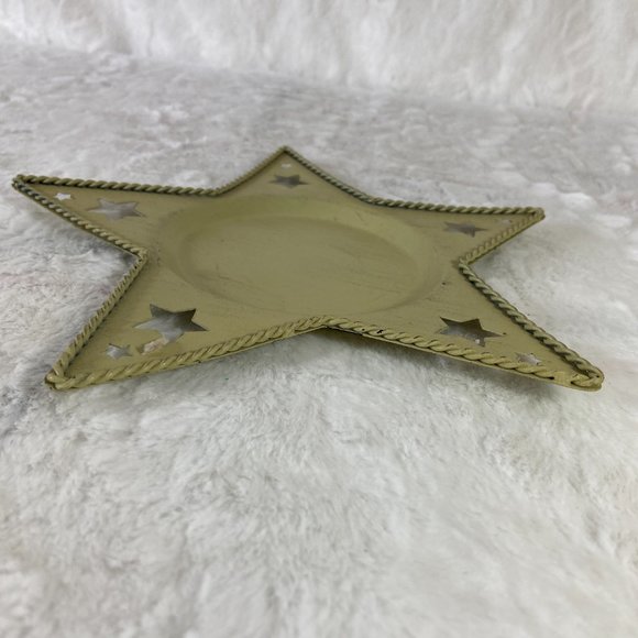 Metal country farmhouse Star candle jar base - Picture 2 of 5